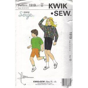 Kwik Sew Sewing Pattern 1919 Childs Shirt Shorts S